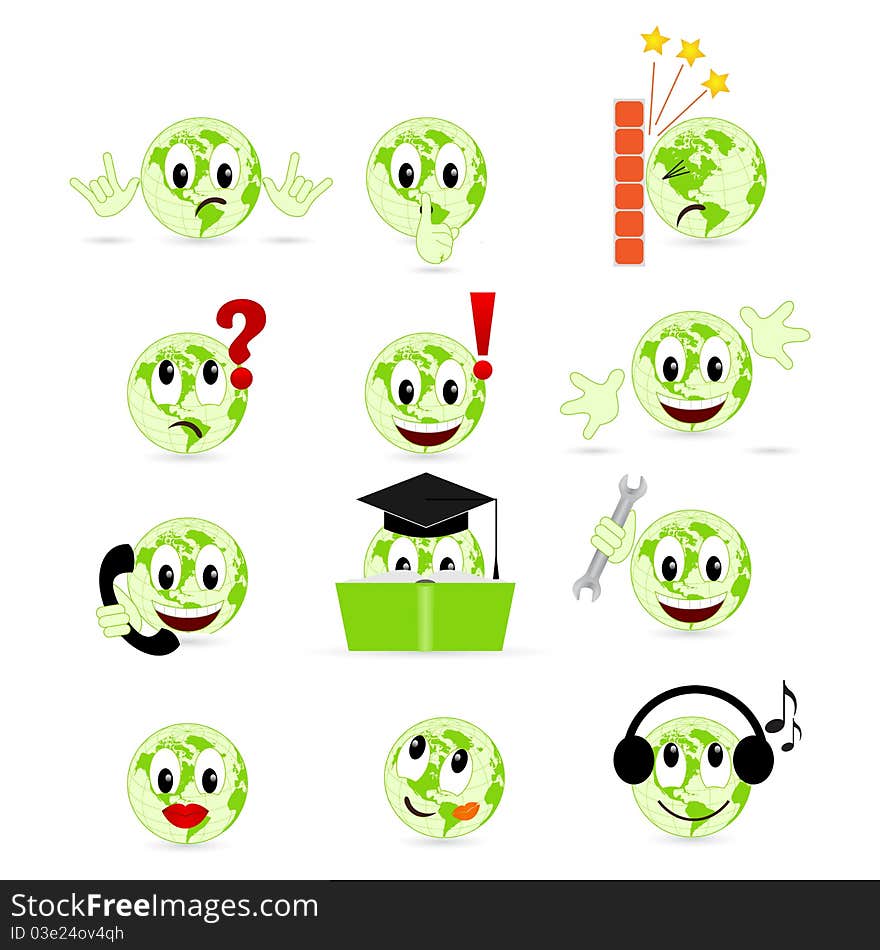 Set of cool smiles. Vector illustration, isolated on a white. Set of cool smiles. Vector illustration, isolated on a white.