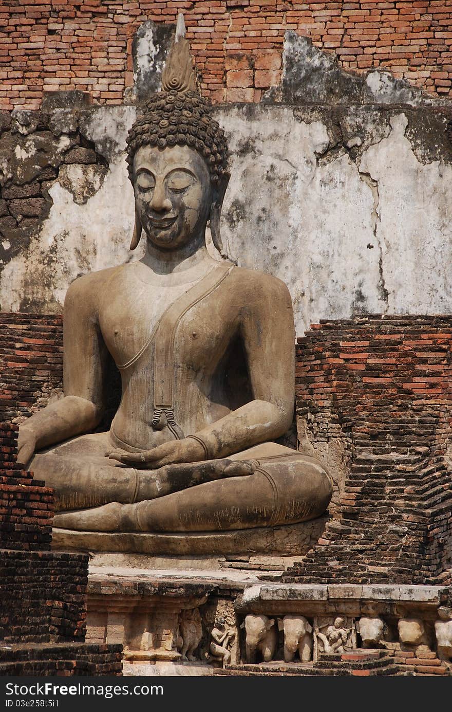 Buddha in Sukhothai historical park in Thailand is a UNESCO World's heritage site. This buddha is considered as the Sukhothai style buddha.