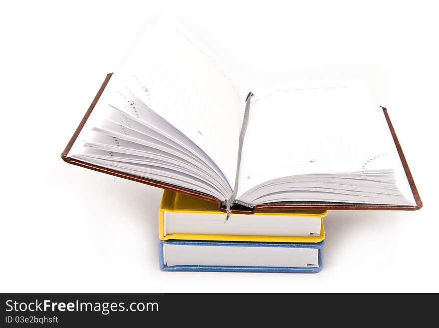 Books on a white background