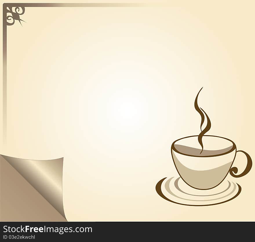 Background with cup of coffee. Background with cup of coffee