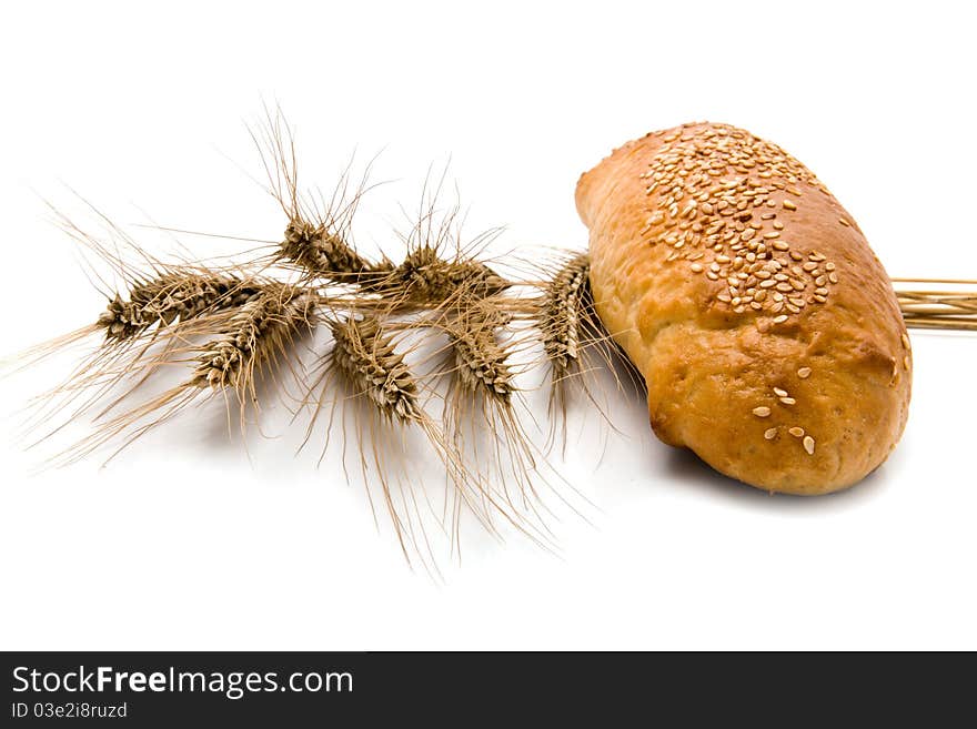 Bread with ears on a white background