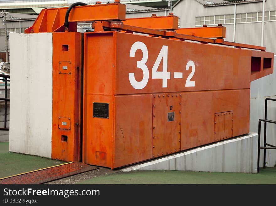 Japanese tsunami water tight door