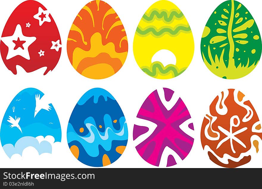 Vector painted Easter eggs for different uses