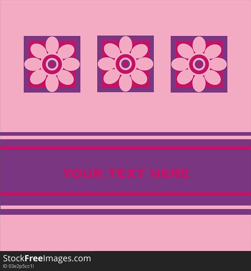 Cute colorful card with flowers. Cute colorful card with flowers