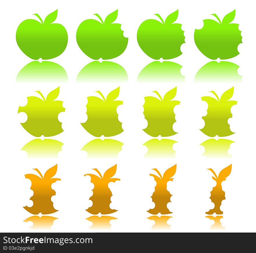 Illustration of apple colors icons