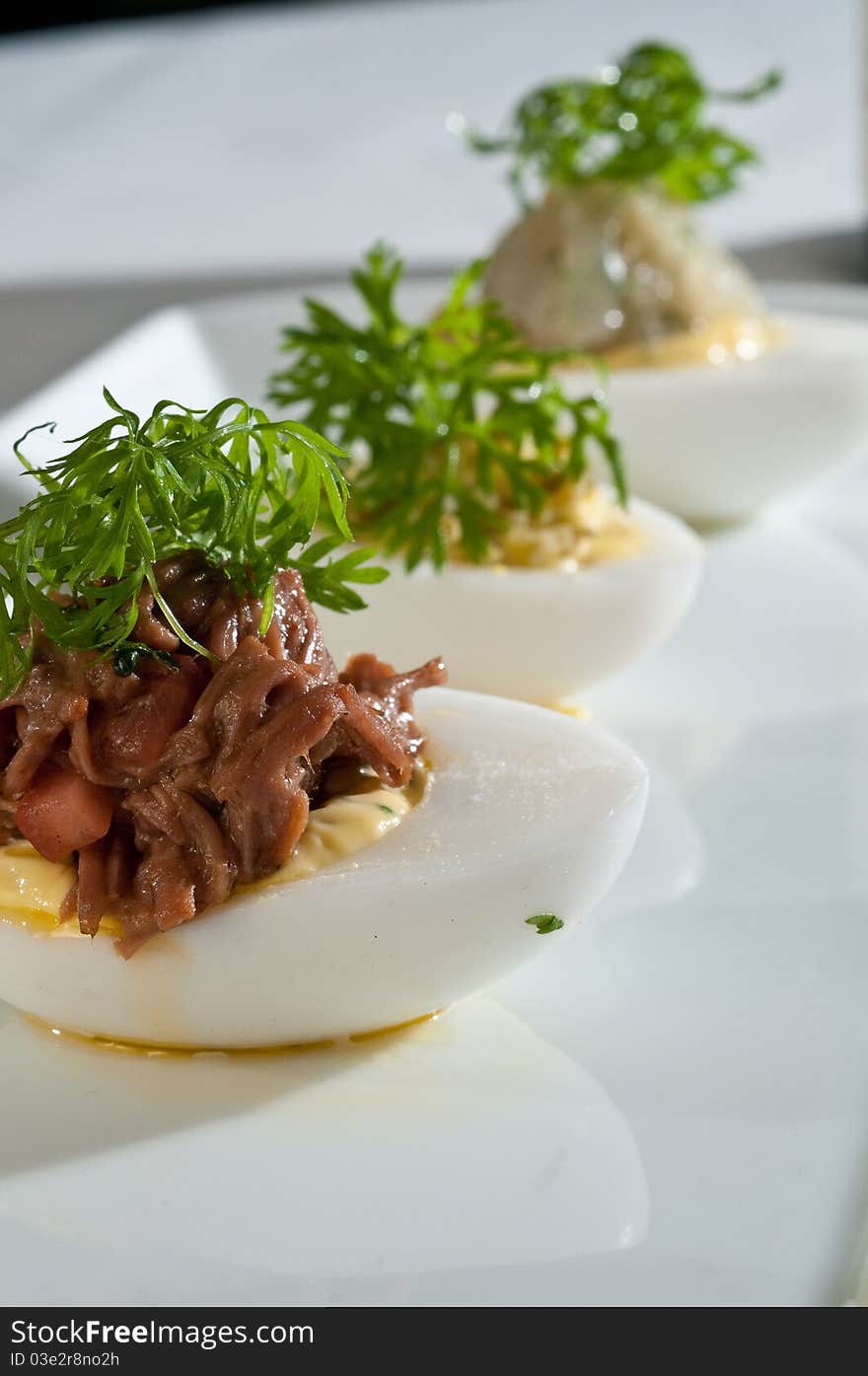 Deviled duck eggs