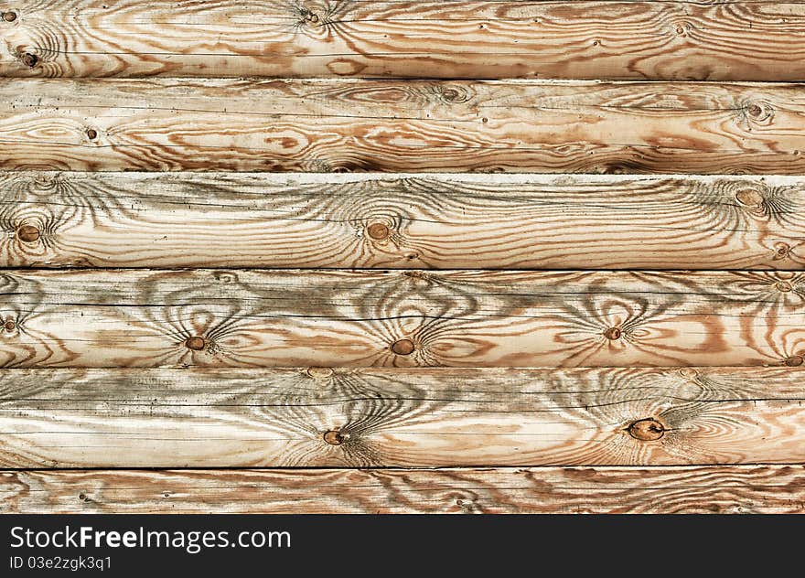 Closeup of wall made of logs. Closeup of wall made of logs