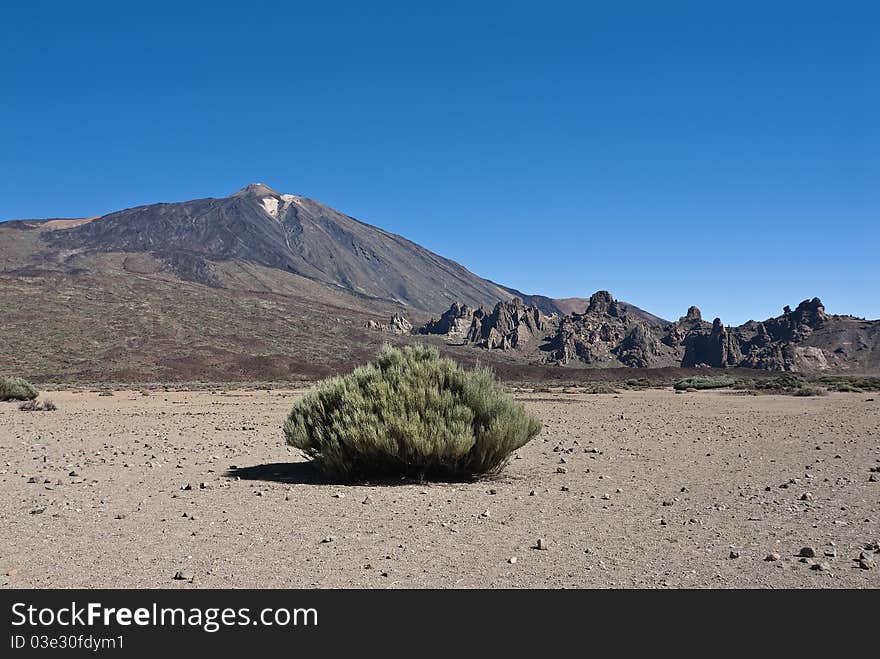 Ucanca the plain of the volcano el teide in the background on the island of tenerife canary islands spain