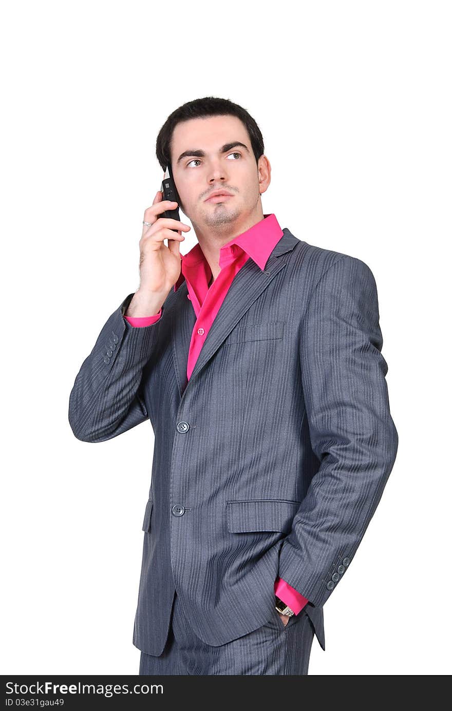 Businessman talking on mobile phone