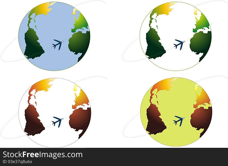 Earth. Vector Icons.