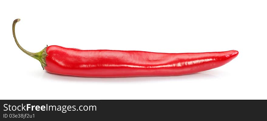 Spicy red hot chilli pepper over white background. Spicy red hot chilli pepper over white background