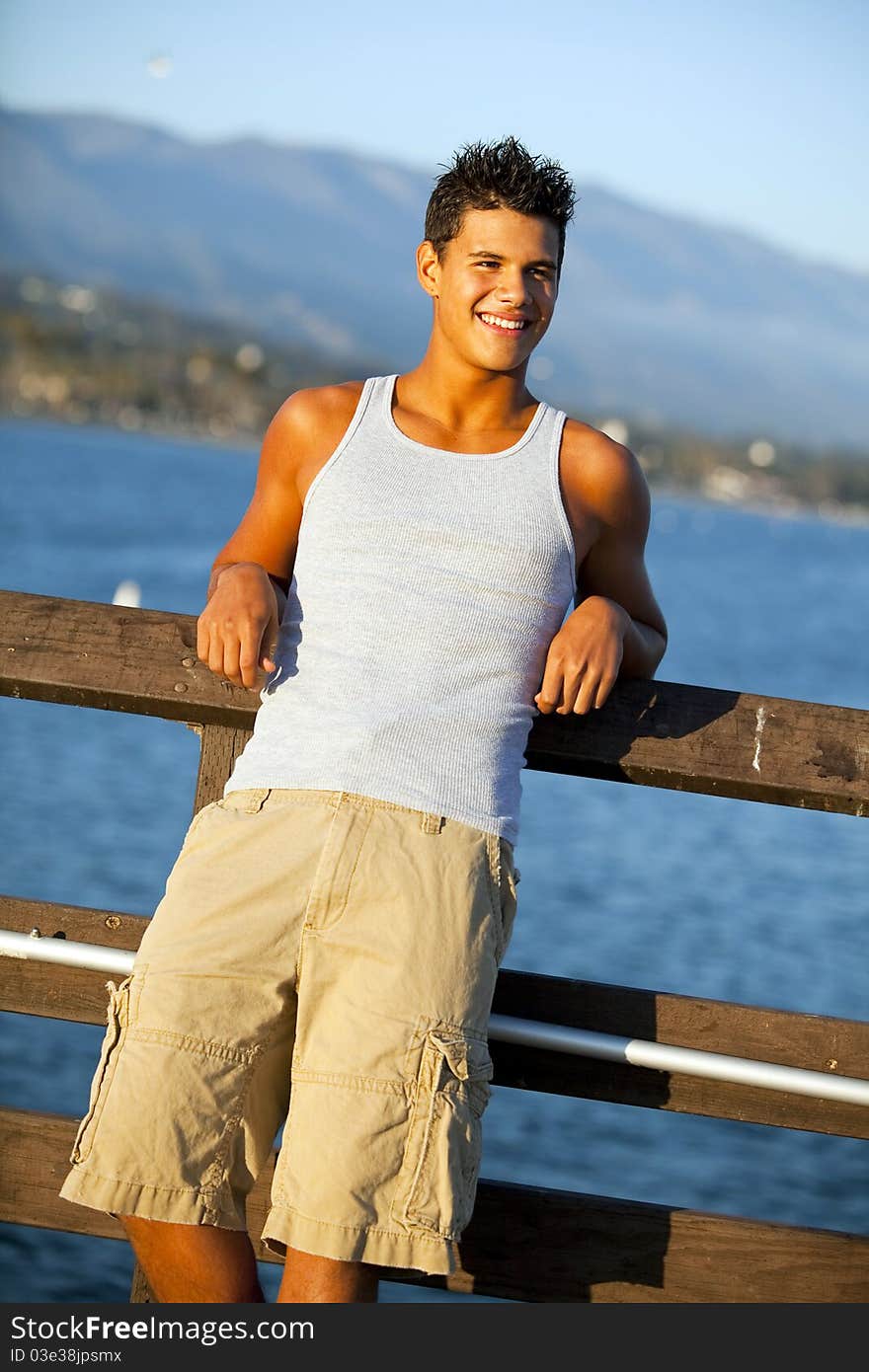 Man on pier