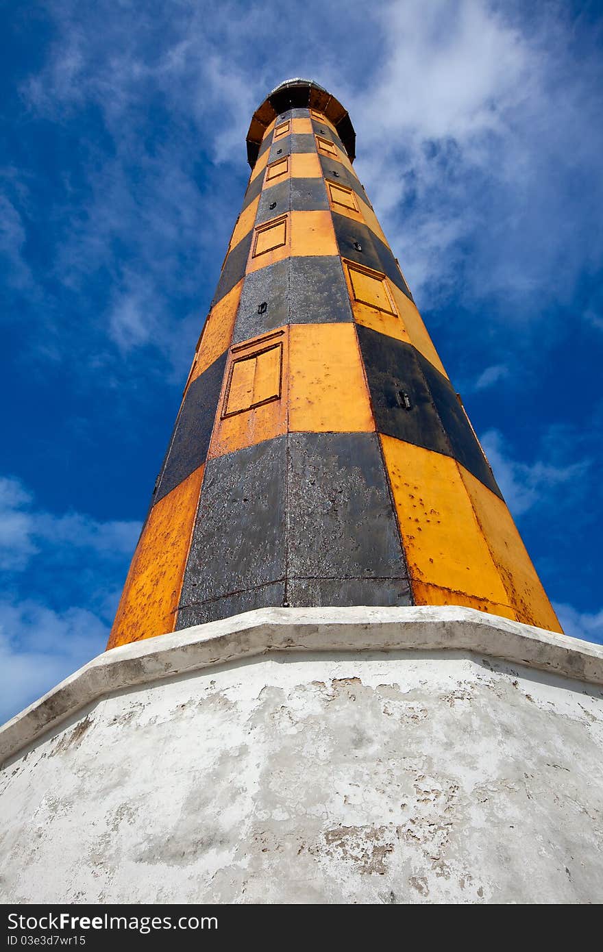 Lighthouse at Caya Coco island. Cuba