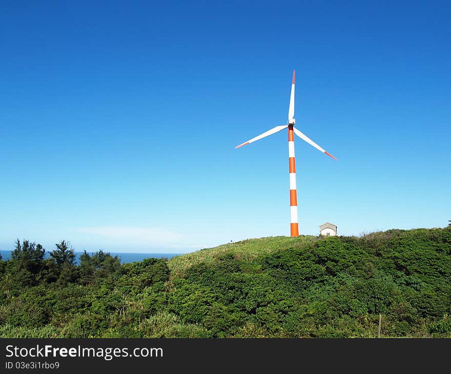 Wind power generation in the hill