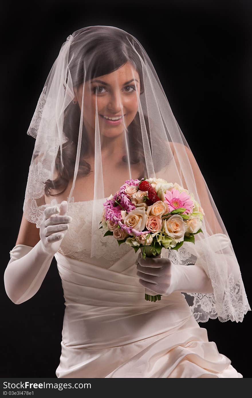 Young woman in a wedding dress. Young woman in a wedding dress