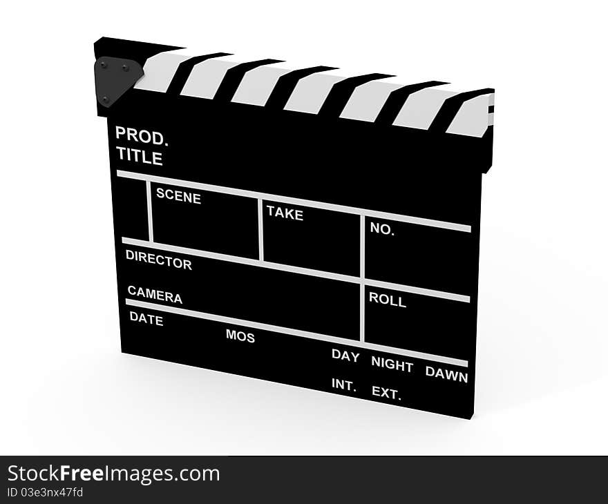 Professional movie black and white clapboard. Professional movie black and white clapboard