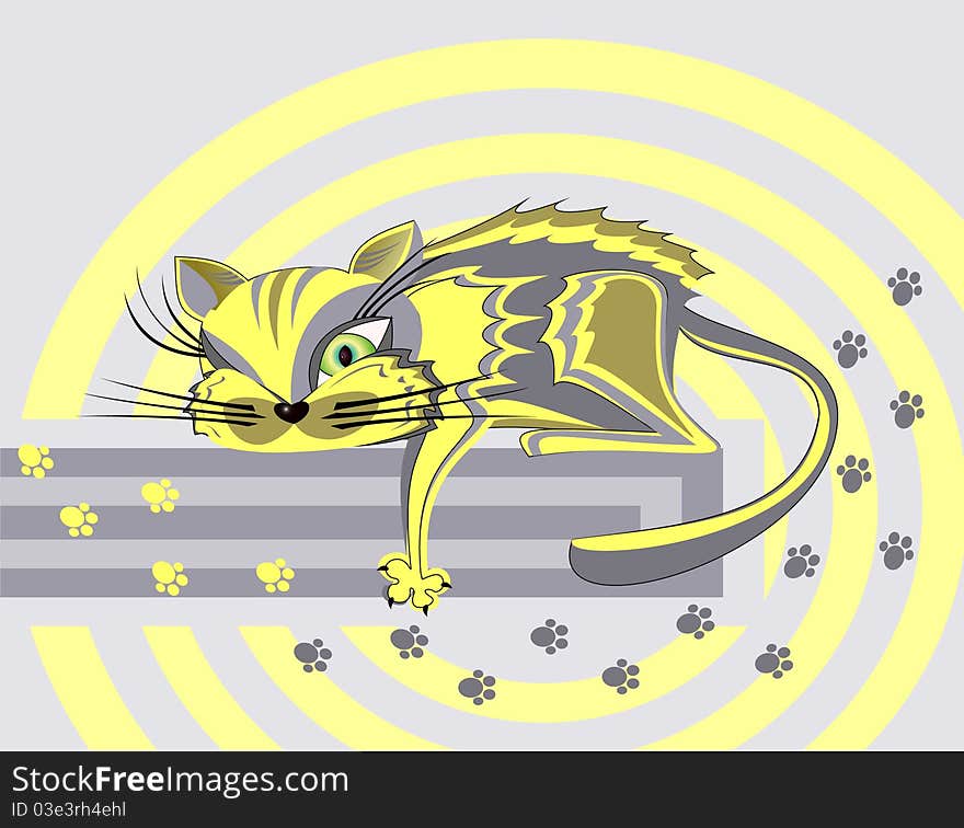 Cartoon cat colorful. Fantasy vector illustration. Cartoon cat colorful. Fantasy vector illustration