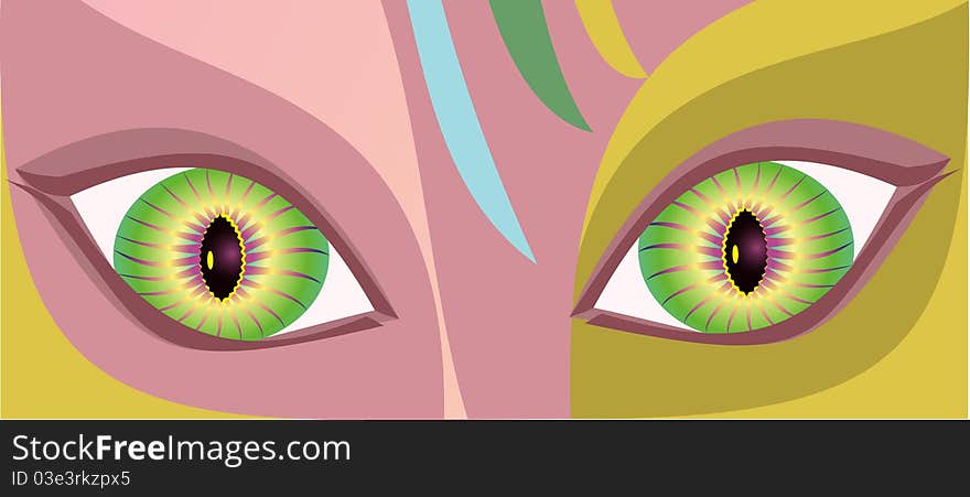 Painting of beautiful eye vector Illustration. Painting of beautiful eye vector Illustration