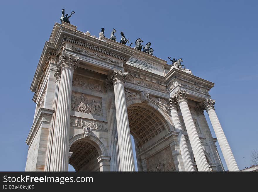 Arco della PaceMilan. historic arch in Piazza Sempione