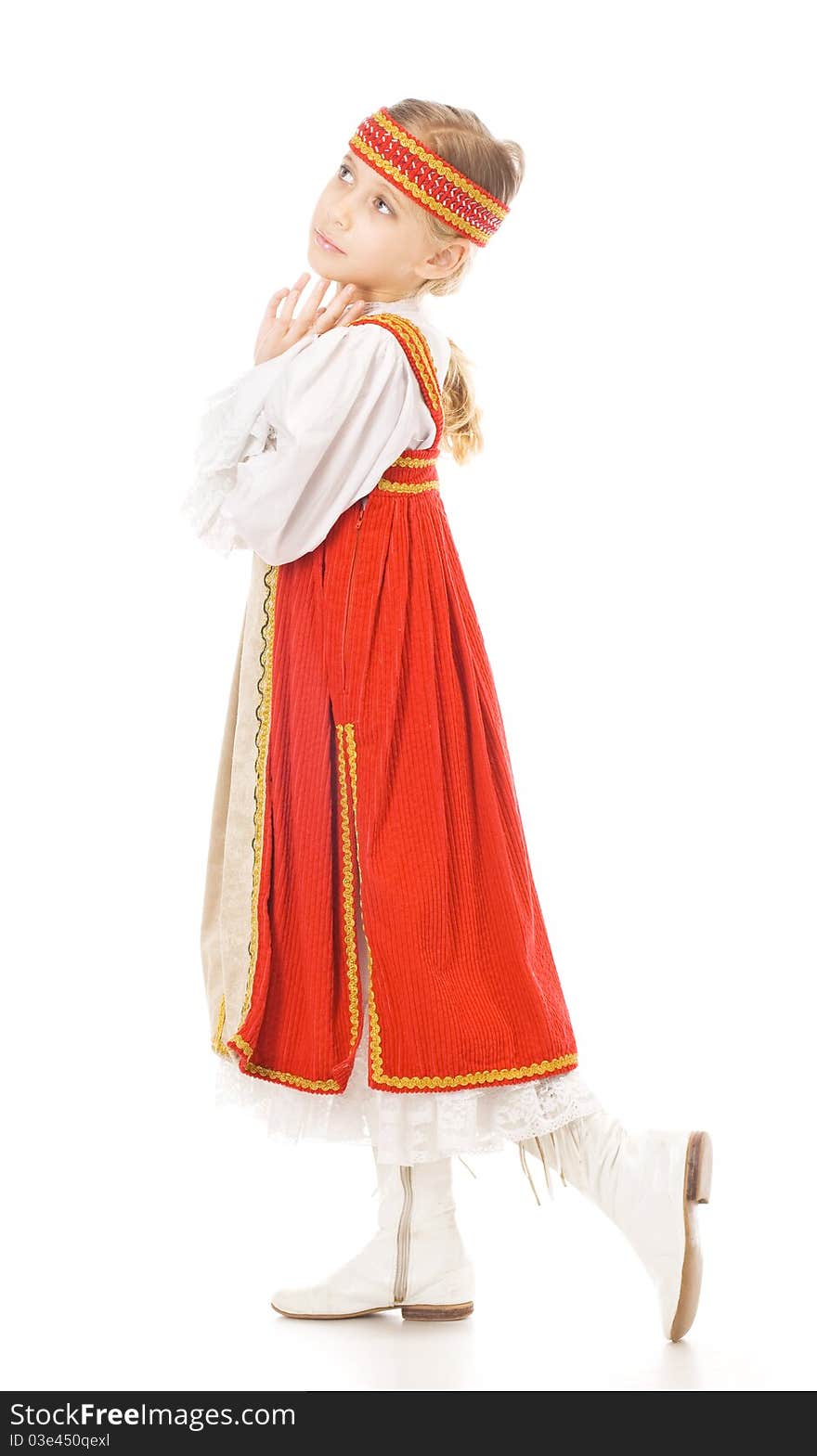 Young Girl Dancing In National Dress