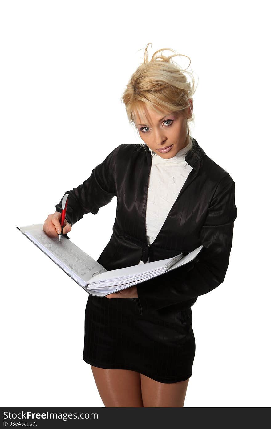 Businesswoman with a file