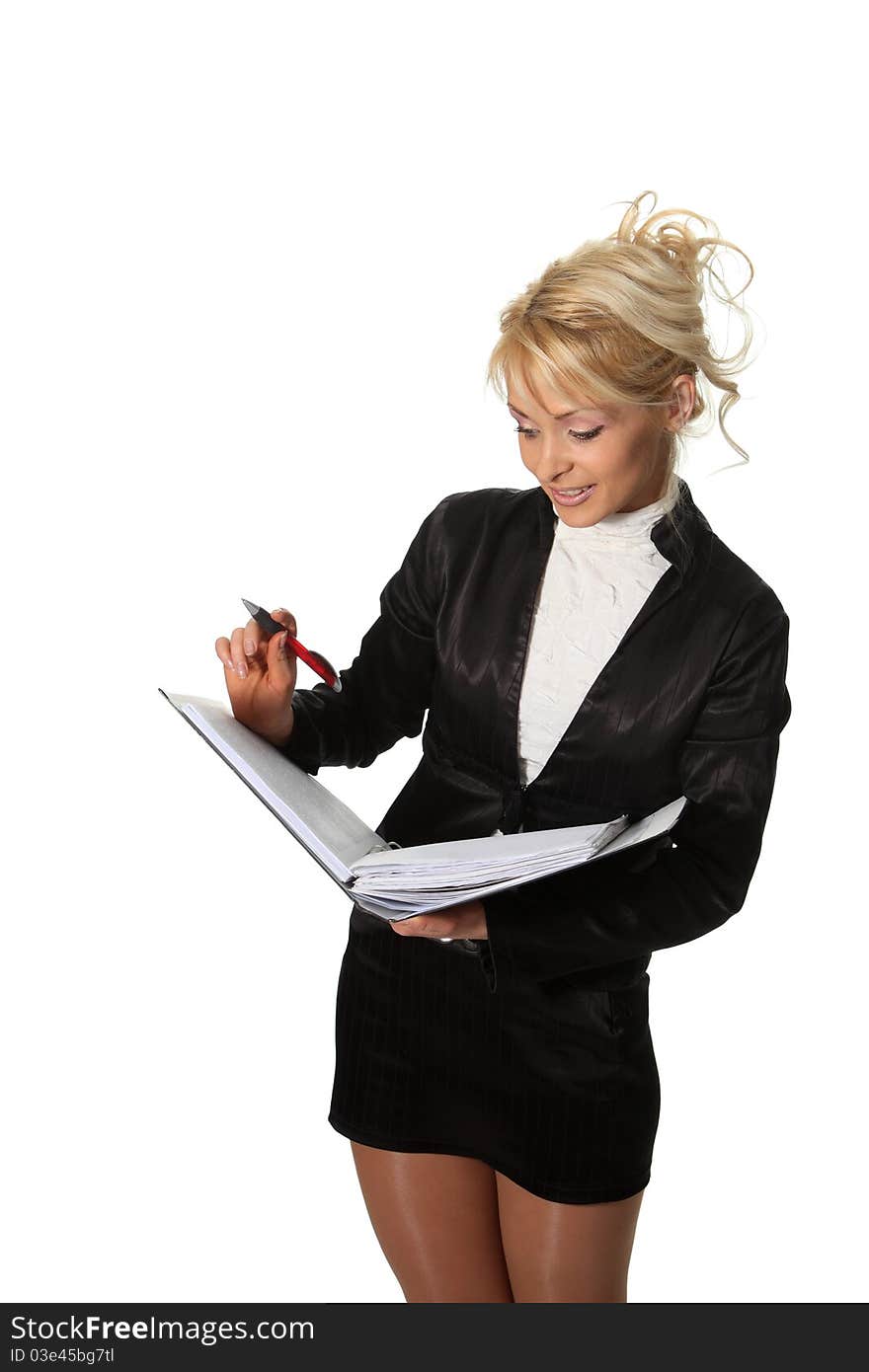 Businesswoman with a file