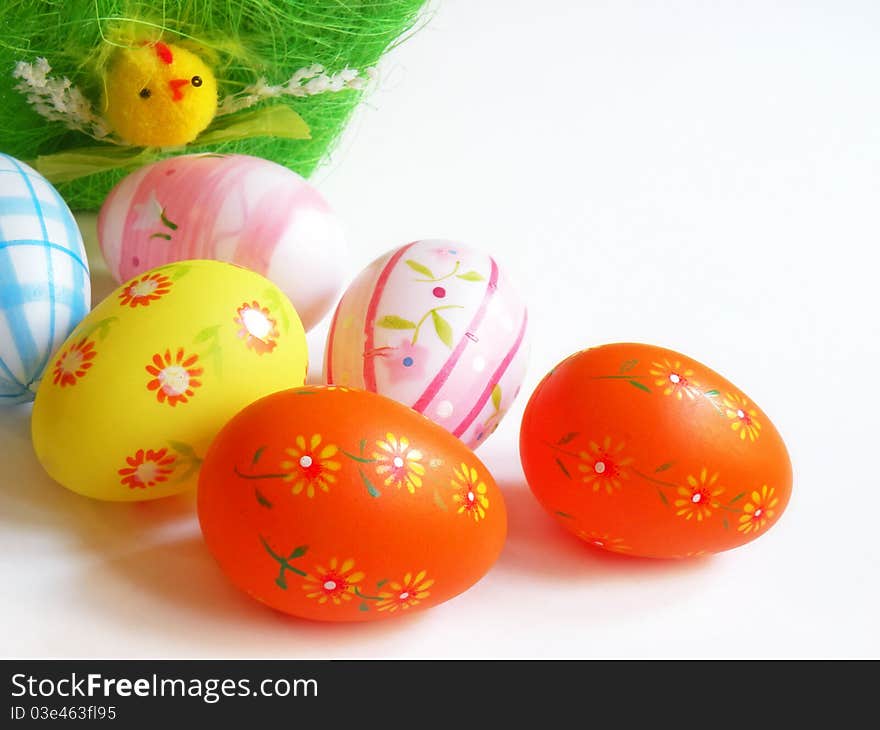 Painted eggs are decorated by various techniques before Easter. Painted eggs are decorated by various techniques before Easter