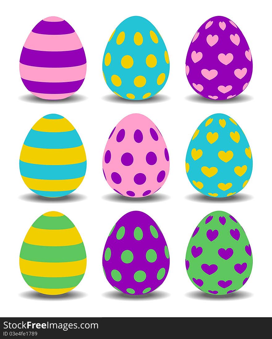 Easter eggs colorfull set