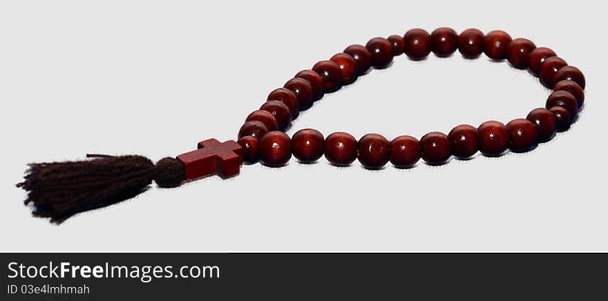 Christian wooden beads from a tree.