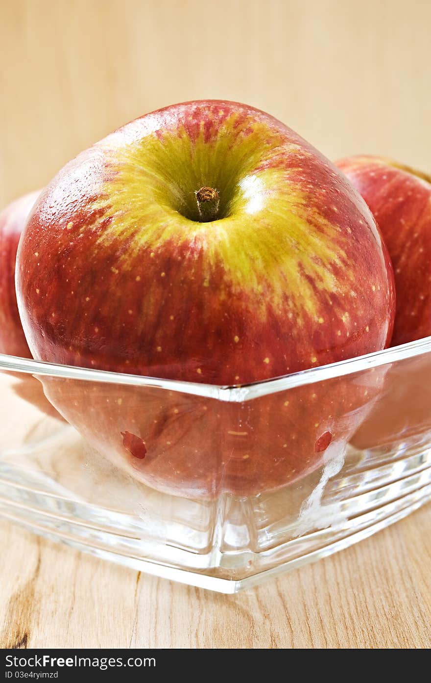 Fresh red apples - close up with very shallow depth of field