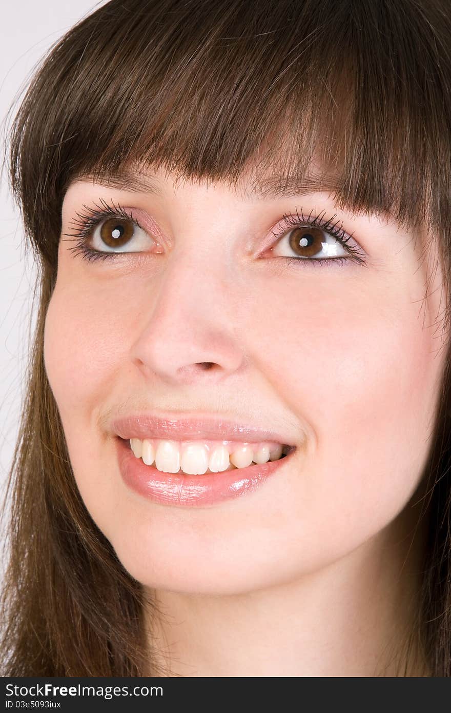 Studio portrait of young beautiful woman