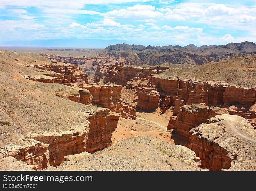 Charyn canyon in Kazakhstan,summer day