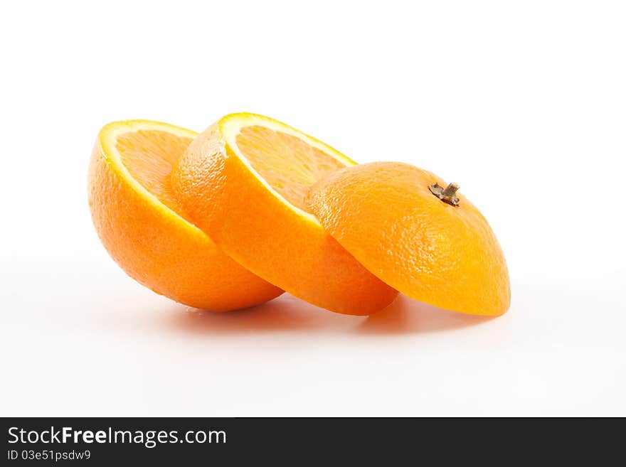 Orange slices isolated on white