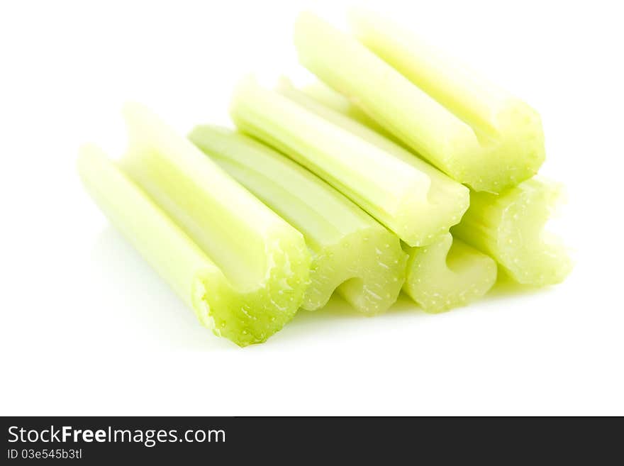 Green celery served on a plate. Green celery served on a plate