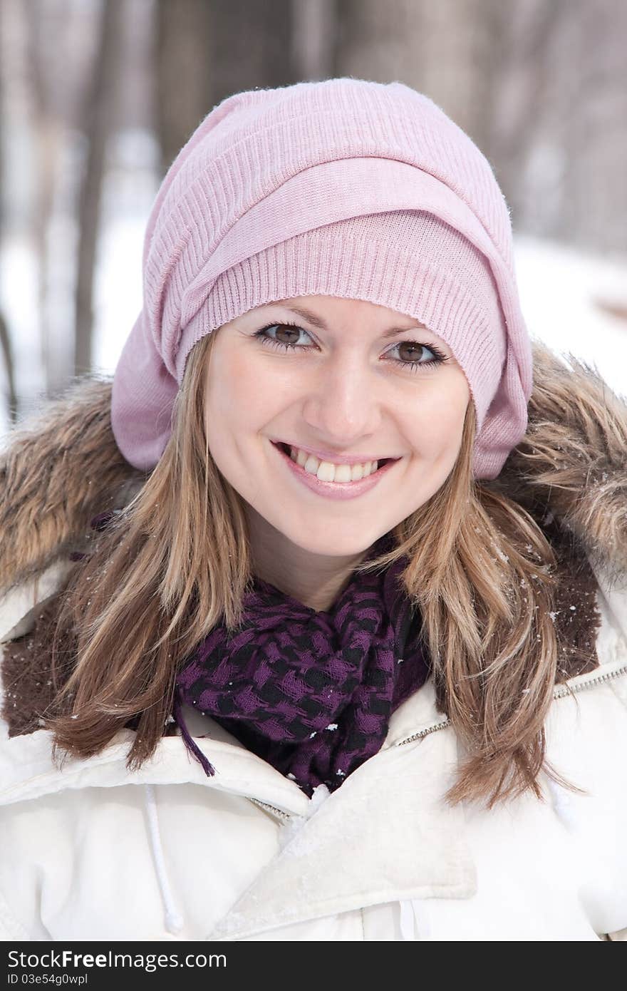 Portrait of young smiling woman outdoors. Portrait of young smiling woman outdoors