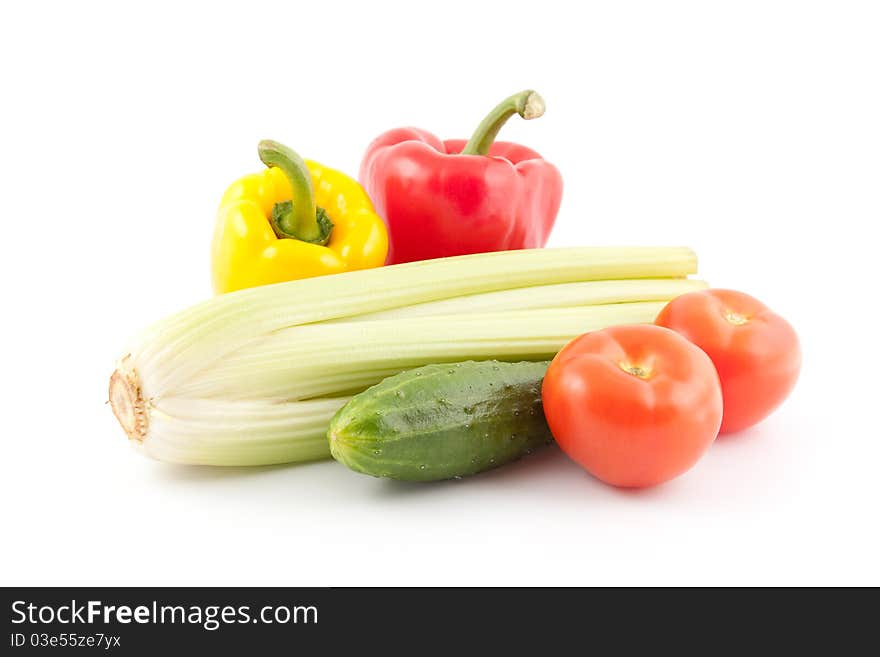 Different colorful vegetable isolated on white. Different colorful vegetable isolated on white