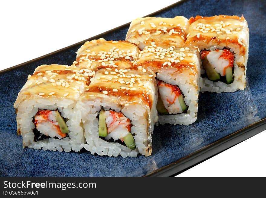 Masterpieces of Japanese cookery. It is isolated on a white background.