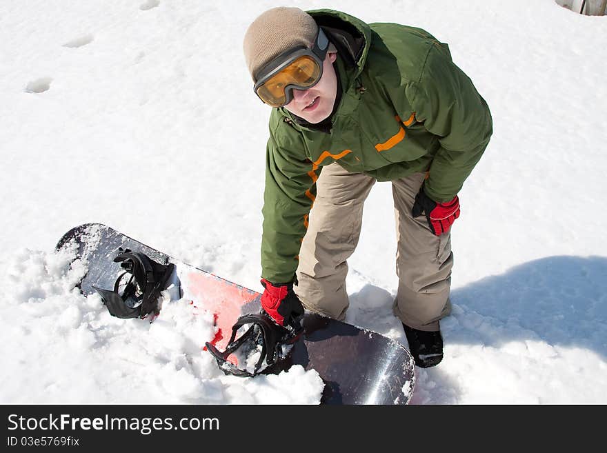 Man with snowboard