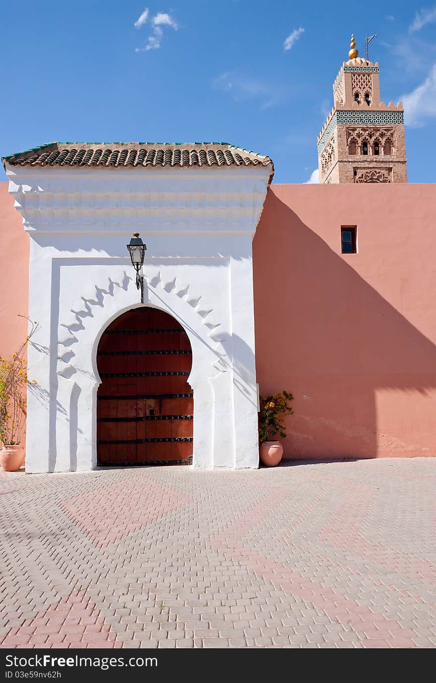 Koutoubia Mosque, Entrance And Minaret