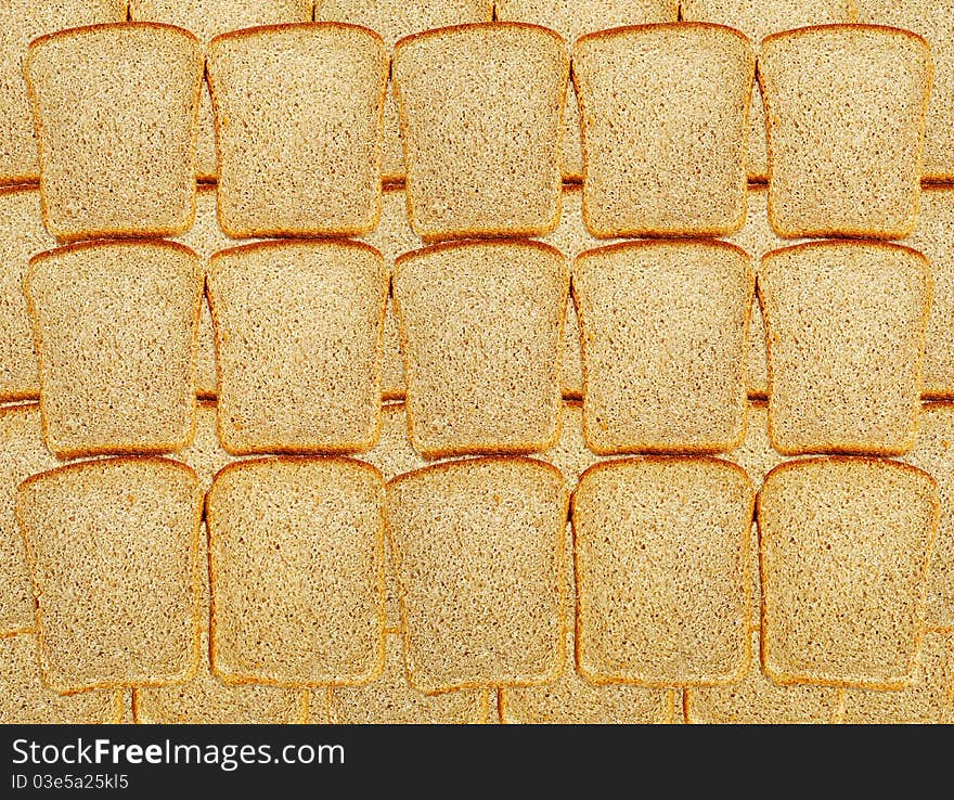 Slices of dark bread as background