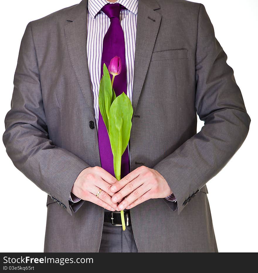 Businessman in suit handshake