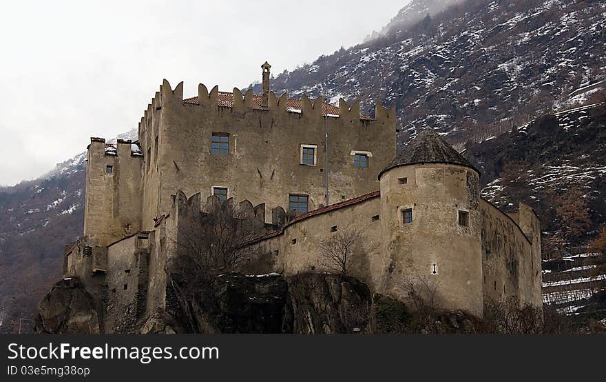 Beautiful old castle in north Italy with sunlight. Beautiful old castle in north Italy with sunlight