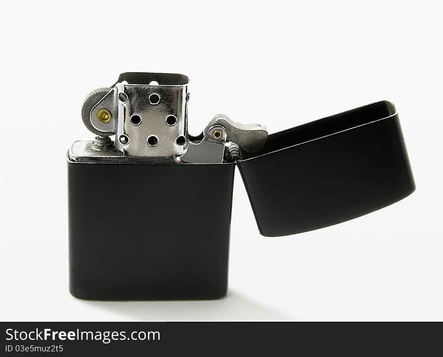 Black lighter on white background