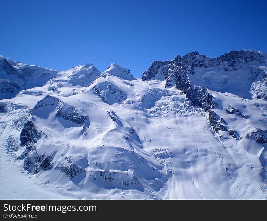 Castore, polluce and breithorn from gornergrat