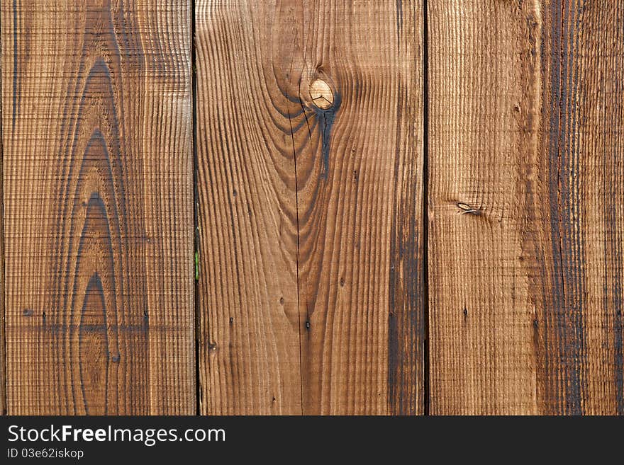 Treated wooden planks with knots part of wall. Treated wooden planks with knots part of wall