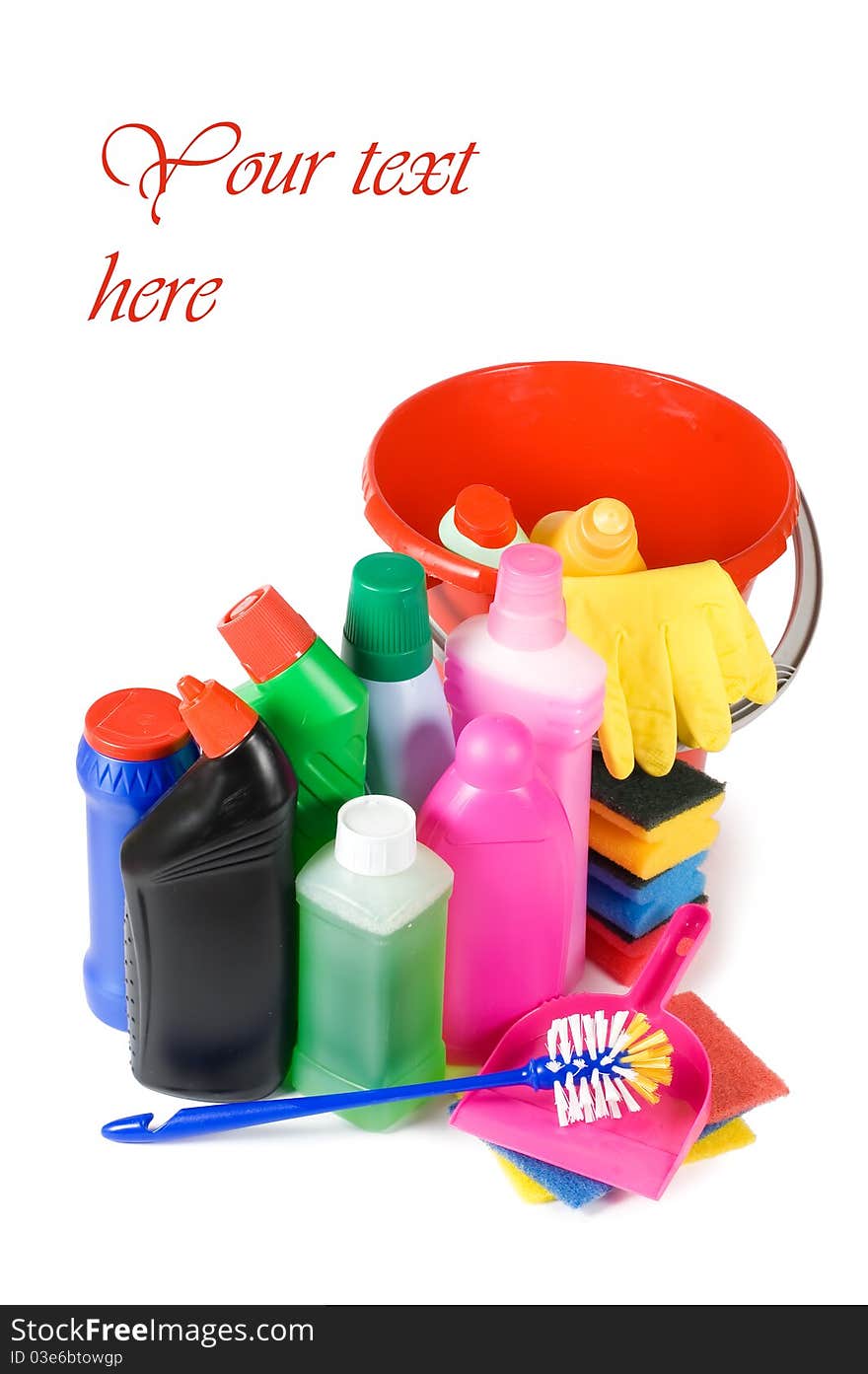 Assortment of means for cleaning