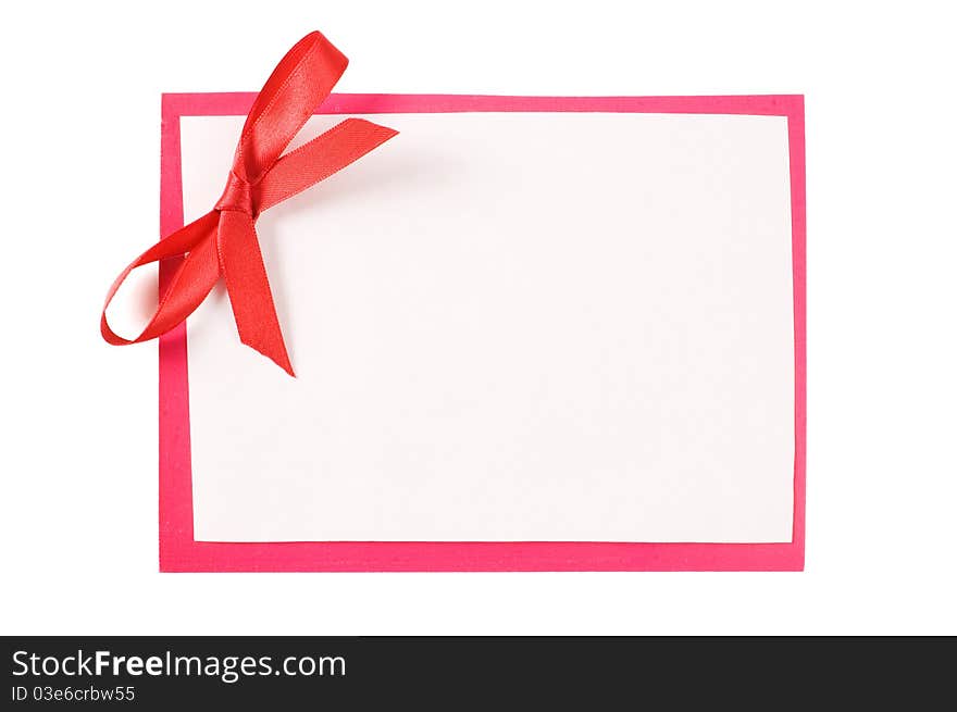 Colour paper with a red bow