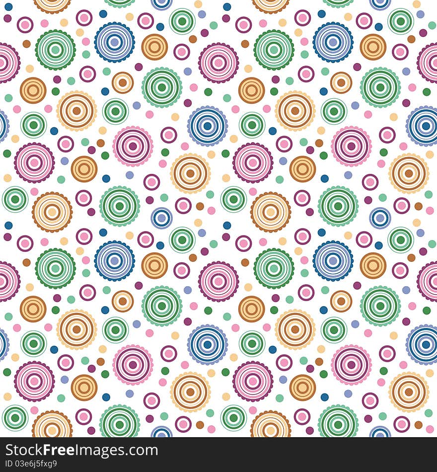 Colorful pattern on white background, seamless