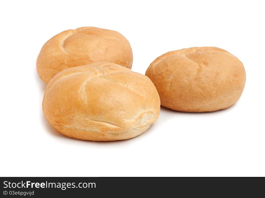 Wheat buns isolated on white