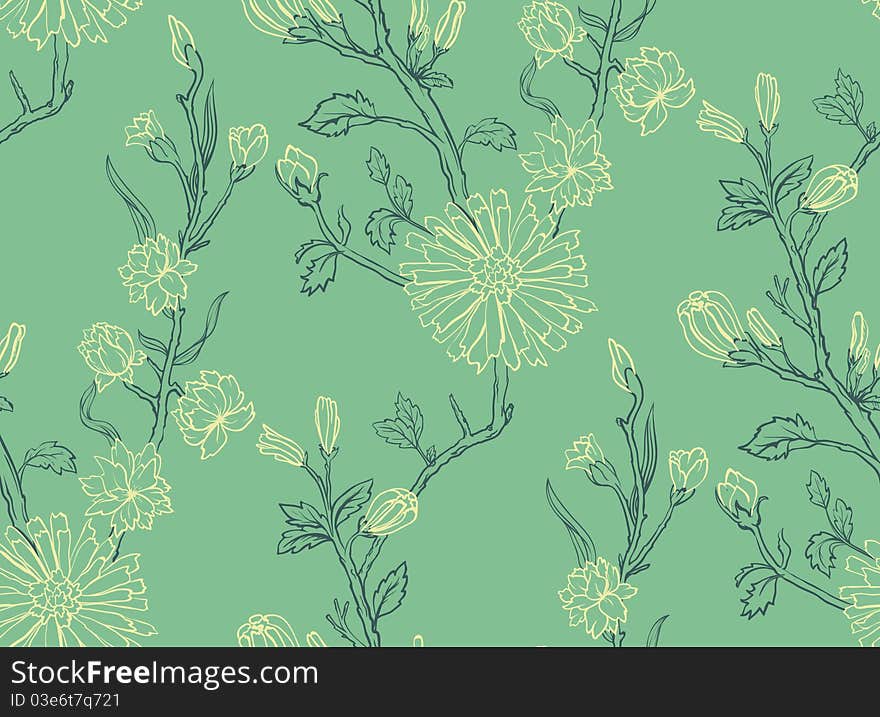 Abstract seamless patter with flowers. Abstract seamless patter with flowers